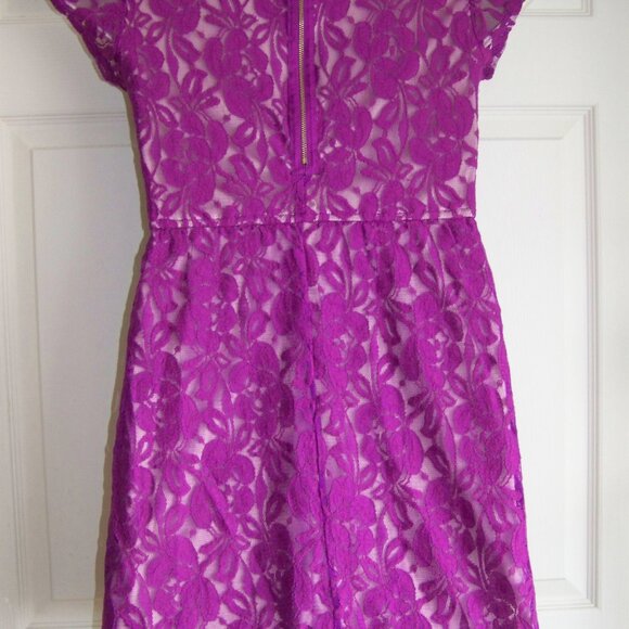 xhilaration fuchsia lace lined dress - Picture 3 of 8
